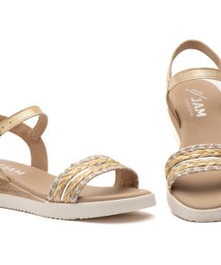 Sandalias Mujer Piel Metalizado