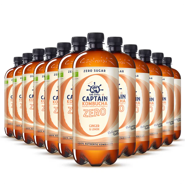KOMBUCHA ZERO JENGIBRE Y LIMON BIO 400ML CAPTAIN – Pack 12 Unidades - Imagen 2