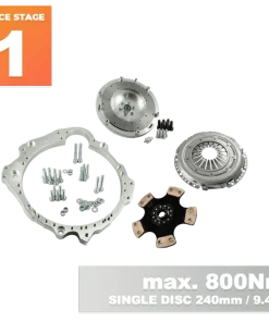 KIT ADAPTADOR CAJA DE CAMBIOS (SET /  JUEGO DE CONVERSIÓN) NISSAN RB RB20 RB25 RB26 RB30 – BMW M50 M52 M54 ZF310  ZF320 S5D-250 5-VELOCIDADES / S50 S52 GETRAG 420G 6-VELOCIDADES – 240MM /  9.45″ + SACHS PERFORMANCE 883082.001243 + DISCO SINTERIZADO 23X29-10N  MAX. 800NM / 589,9 LB/FT RACE STAGE 1